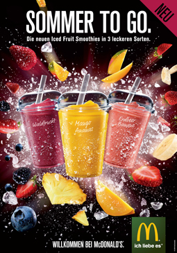 Die neuen Iced Fruit Smoothies bei McDonald's. (Foto: McDonald's Deutschland)