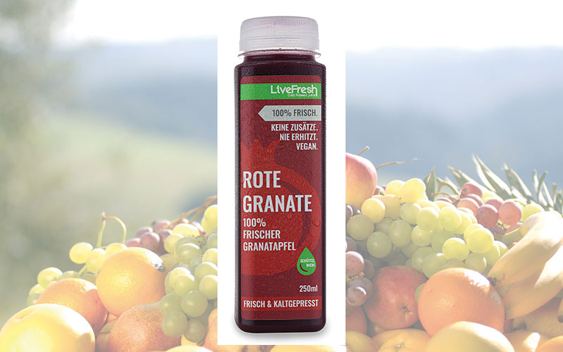 Der erste frische Granatapfelsaft: Rot, sinnlich und voller Power