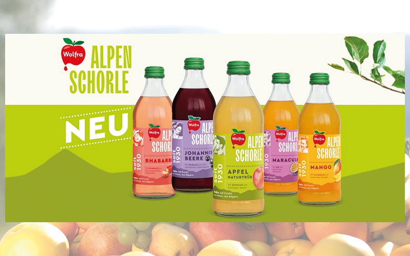 Die neuen Kleinen: Wolfra Alpenschorle jetzt auch in trendigen 0,33 Liter Mehrweg-Flaschen