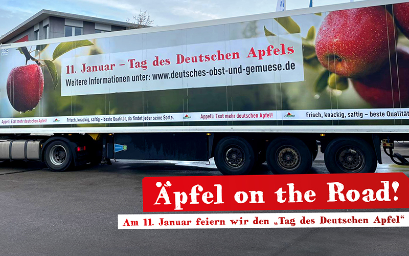 Äpfel on the Road! Bahn frei für die „Tag des Deutschen Apfel“-Trucks.