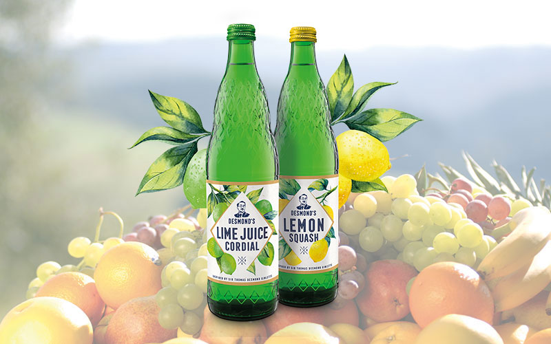 Perfekt zum Mixen – unvergleichliche Drink-Kreationen mit Desmond’s Lime Juice Cordial und Lemon Squash