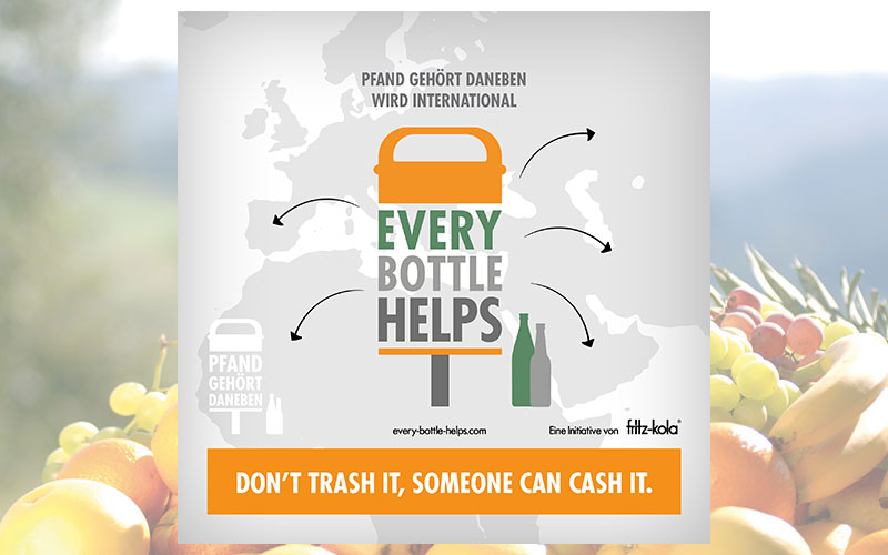 „Don’t trash it, someone can cash it.“: fritz-kola launcht soziale Initiative “Every Bottle Helps”