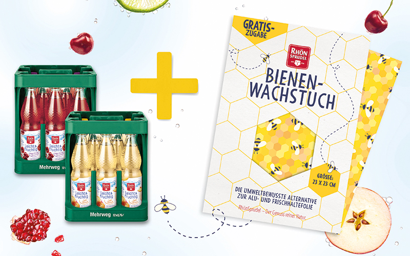 Nachhaltig und rein natürlich: Kastenzugabe für RhönSprudel Leicht & fruchtig Käufer
