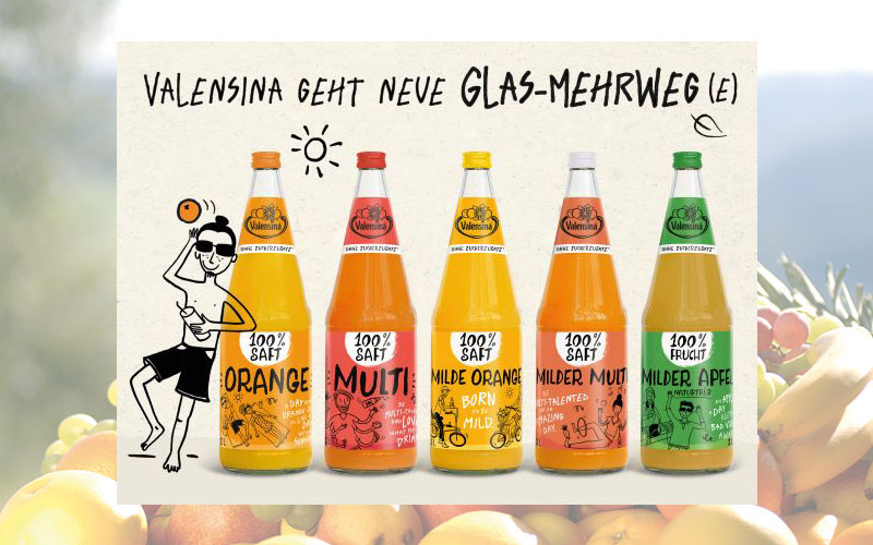 Valensina weitet Sortiment und Vertriebskanäle für Mehrweg-Glasflaschen-Sortiment aus