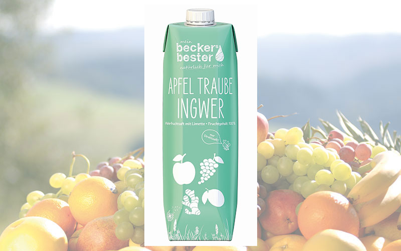 Neuprodukt „Apfel-Traube-Ingwer“ der beckers bester GmbH