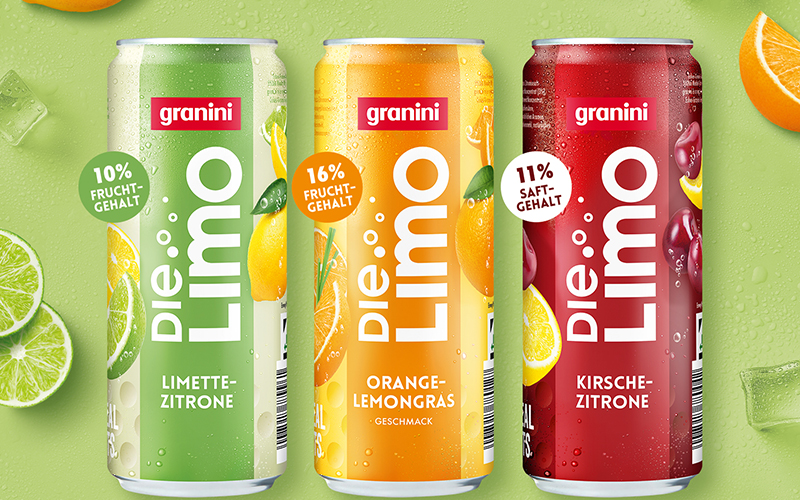 Jetzt auch to go: Die Limo von granini in der modernen 0,33 l Dose