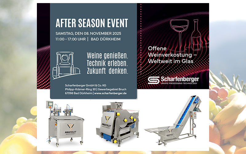 Technik für die Zukunft der Fruchtverarbeitung: Scharfenberger präsentiert ProFruit-Systeme beim After-Season-Event in Bad Dürkheim