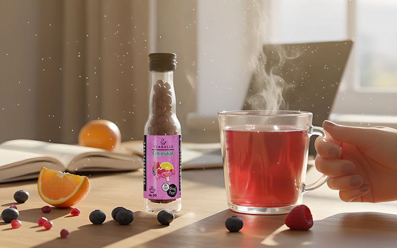 TEABALLS & Em-eukal: Offiziell trinkbar – wohltuender Genuss in der kalten Jahreszeit