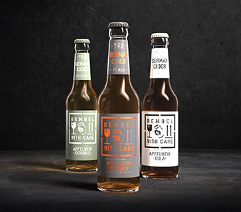 BEMBEL-WITH-CARE Apfelwein erstmals in der 0,33l-Longneck-Klarglasflasche