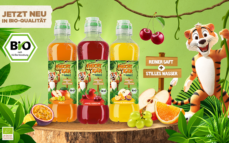 Fruchtiges Comeback: FruchtTiger kehrt in Bio-Qualität mit drei neuen Sorten zurück