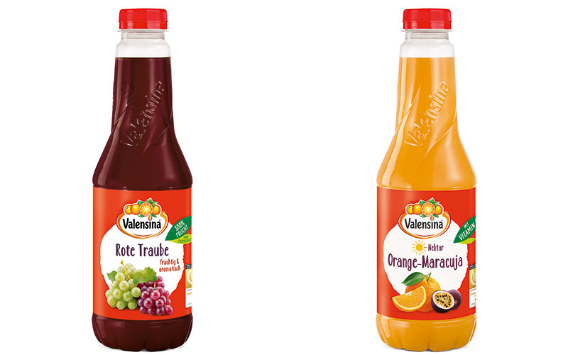 Neu bei Valensina: Rote Traube und Orange-Maracuja