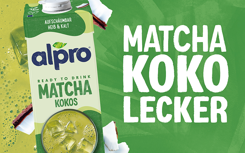 Alpro lanciert Ready to Drink Matcha mit Kokosnuss