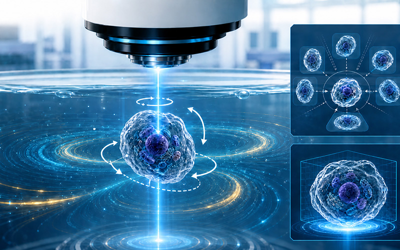 3D-Mikroskopie: Laser dreht Proben kontaktfrei
