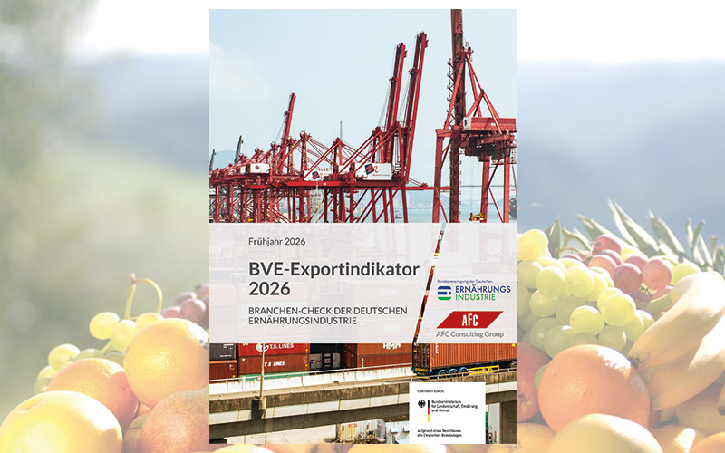 Exportindikator 2026: Deutsche Ernährungs-industrie bleibt auf Auslandsmärkten robust